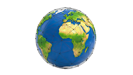Globe with Digital Network Overlay