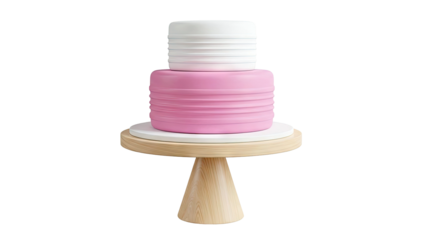 Modern Layered Cake Stand with Pink and White Cylinders