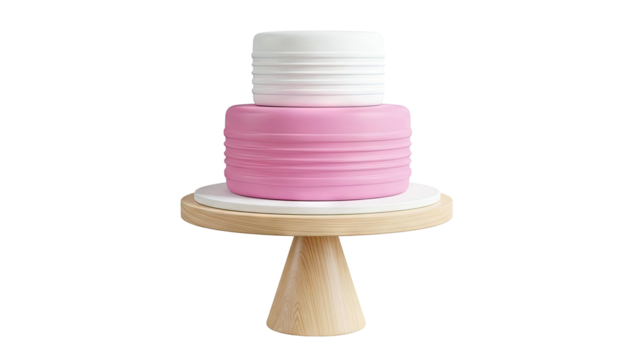 Modern Layered Cake Stand with Pink and White Cylinders - Powered by Adobe