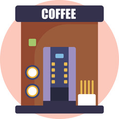 Represents a hot coffee option available for purchase from a vending machine.