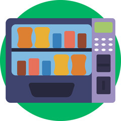 A vending machine filled with various snacks, showing items like chips, candy, and cookies through a glass front.