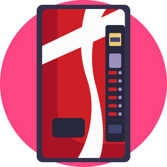 Dispenses cold beverages &ndash; A vending machine icon representing soda or soft drinks.