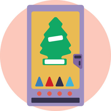 An icon representing a car air freshener available in a vending machine, symbolizing quick access to products that improve vehicle freshness and comfort.