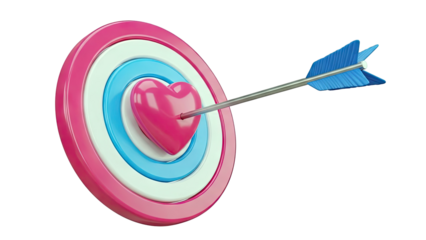 Heart Target Hit by Arrow