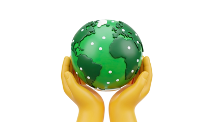 Hands Holding a Stylized Globe