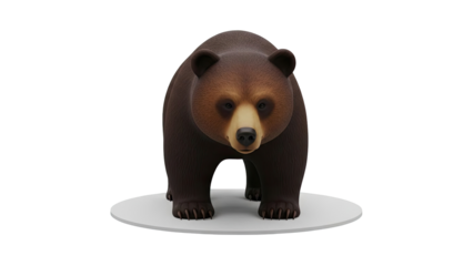 Brown bear figurine on a white base