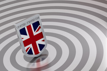 United Kingdom flag shield emblem on gray target