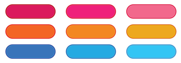 Vibrant colored rounded rectangles in pink, orange, blue on white background