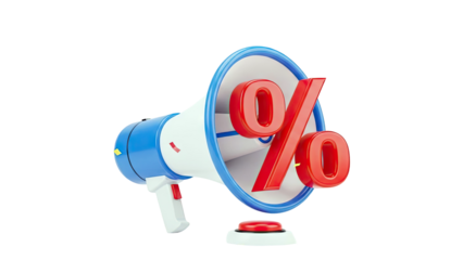 Megaphone Announcing Percentage Discount