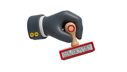 3D Hand with Rejected Stamp