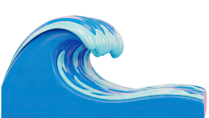 Abstract Blue Wave Art