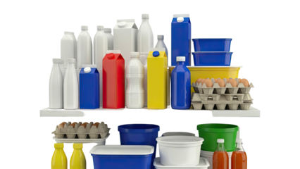 Assortment of Dairy and Food Containers