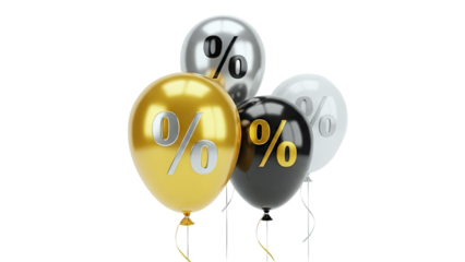 Balloons with Percentage Symbols for Sales and Discounts