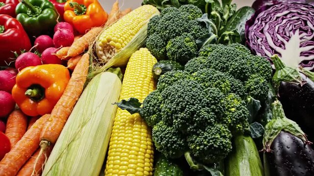 Fresh Vegetables And Vegan Food In An Array Of Vibrant Colors On Set For Photography
