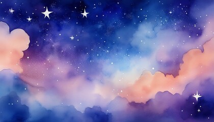 watercolor blending into a night sky with stars for presentations on dreams and aspirations