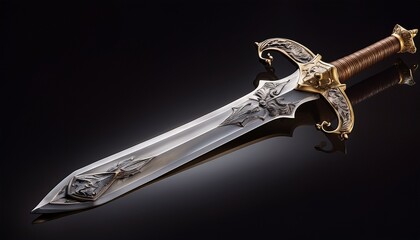 isolated old medieval sword