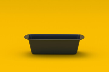 Cake mold on orange background. 3d render