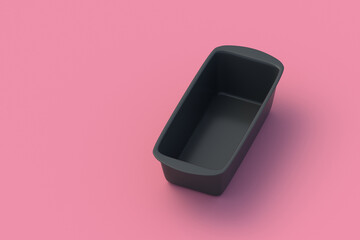 Bread mold on pink background. Copy space. 3d render