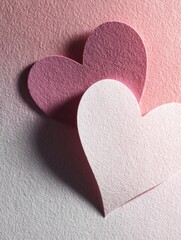 Obraz premium Valentines Day Background With Heart Shapes and Soft Fabric Texture for Warm and Affectionate Messaging in Pastel Colors