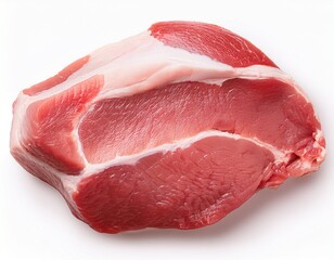 isolated raw pork loin top view