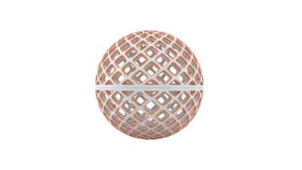 Geometric Sphere with Interlocking Square Pattern