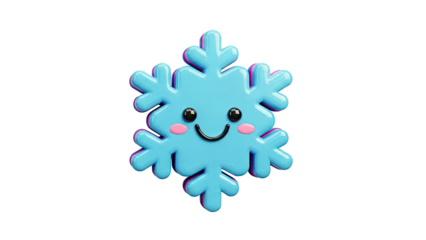 Happy Blue Snowflake Character