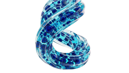 Abstract Blue Swirl with Bubbles