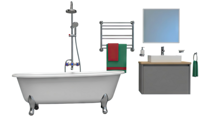 Modern Bathroom Fixtures and Furniture Display