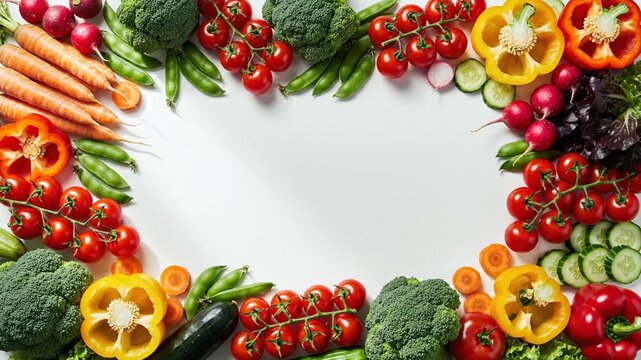 Fresh Vegetables Frame Food On White Table For Cooking Content On Adobe Stock