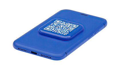 Blue Smartphone with QR Code Pop Socket