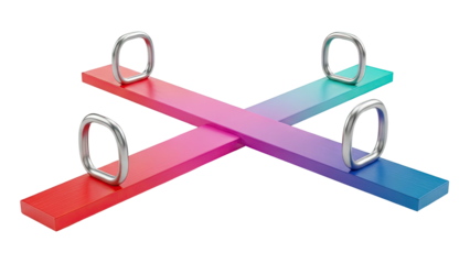 Colorful Four-Seater Seesaw