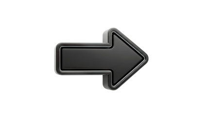 Glossy Black Arrow Icon Pointing Right