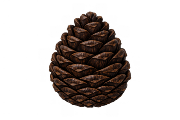 Pine cone isolated against transparent background representing nature, forest, autumn, winter, and ecology concepts