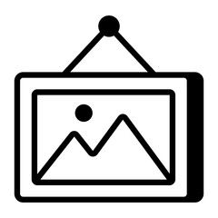 An outline icon showing a photo gallery