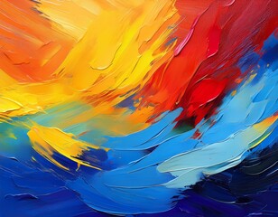 thick vibrant paint strokes texture primary colors red yellow blue