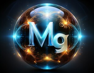 glossy sphere with magnesium symbol