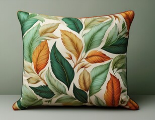 decorative pillow with leaf pattern design