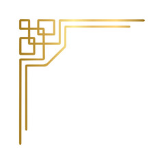 Golden geometric corners frames doodle.  Vintage decorative angle border, Wedding design elements, decoration. Hand drawn vector illustration isolated on a transparent background