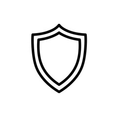 Minimalist Black and White Shield Icon for Security and Protection Concepts