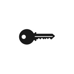 Minimalist Black Key Icon for Security and Access Control Design