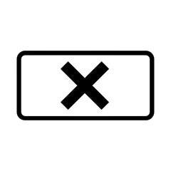 Fototapeta premium Minimalist Cross Sign Icon for Safety and Warning Symbols in Public Spaces