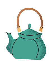 Traditional tea kettle sticker design