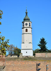 Fototapeta premium A view from the Clock Tower in Belgrade Fortress, the capital of Serbia.