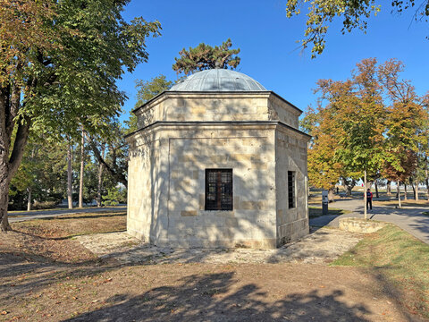 A view from the historic Damat Ali Pasha Mausoleum in Belgrade, the capital of Serbia.