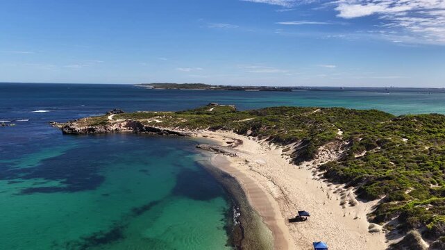 Perth Coastline, Western Australia &ndash; 4K Aerial Drone Footage of Cape Peron with Rocky Headland, Turquoise Water, Limestone Coastline, Islands, Shallow Reefs, Scenic Coastal Landscapes, Indian Ocean
