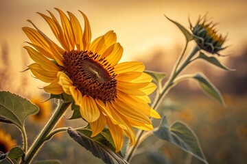 Vibrant Sunflower in Close-Up, Iconic Summer Symbol, Nature.