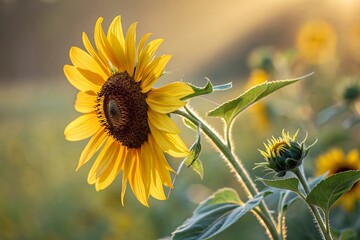 Vibrant Sunflower in Close-Up, Iconic Summer Symbol, Nature.