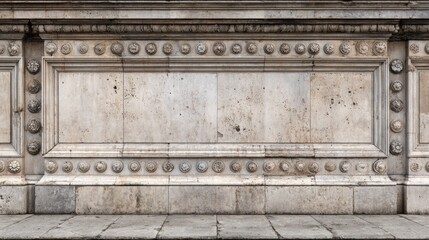 Obraz premium Historical Architectural Wall Surface Showcases Design and Texture in Minimalist Editorial Style From a Cultural Heritage Site