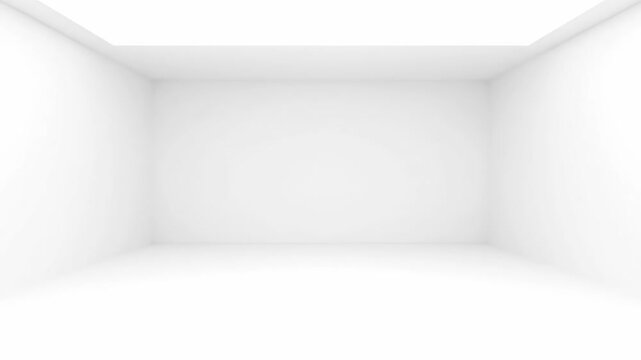 An empty white room with a skylight provides a clean and minimalist backdrop. This bright, sterile space evokes feelings of openness and possibility.