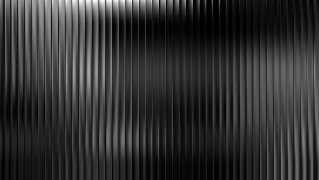 Effect reeded black reed glass texture with 3d gradient panel background and light. Window reflection ice futuristic blur clear dark design blurry metal crystal corrugated render. Frosted line.